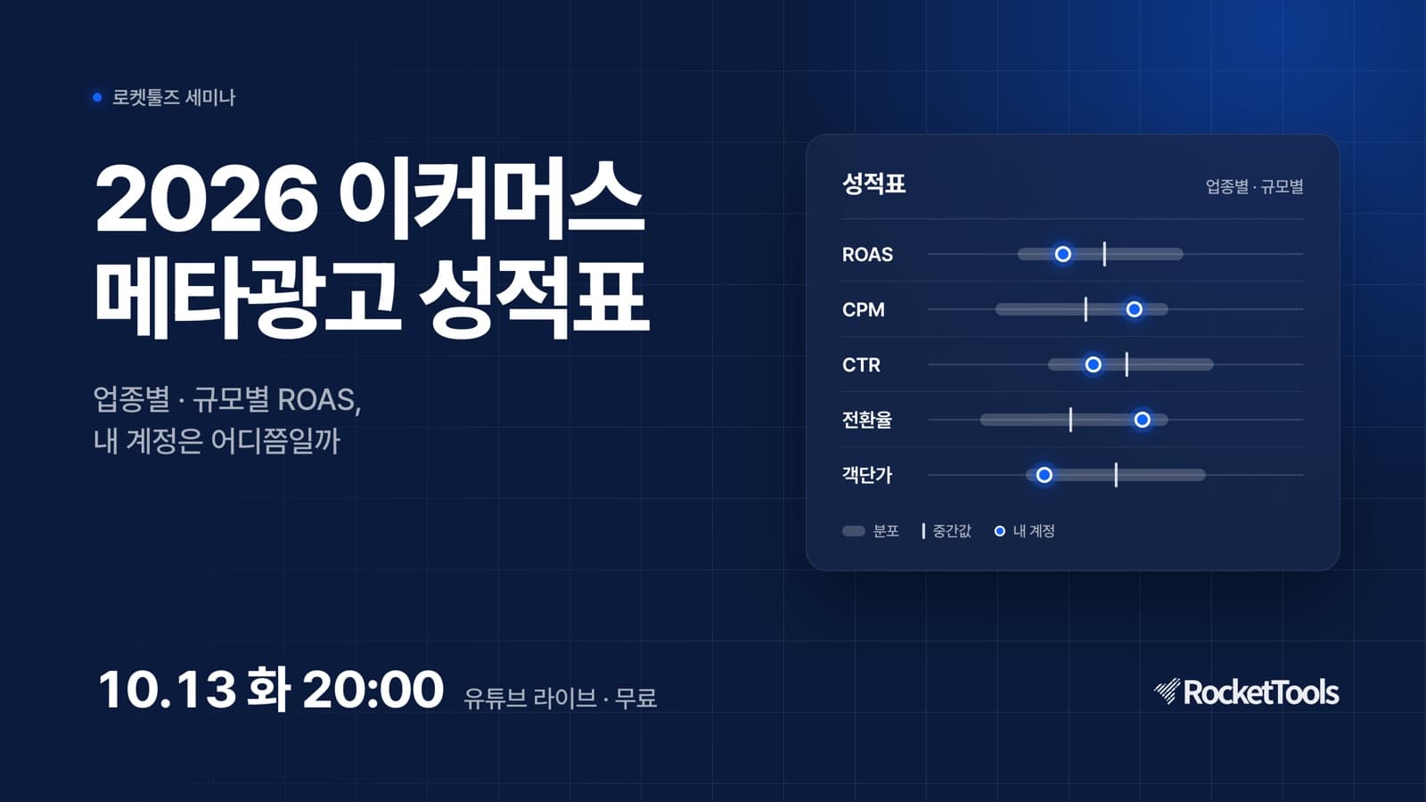2026 이커머스 메타광고 성적표 세미나 포스터